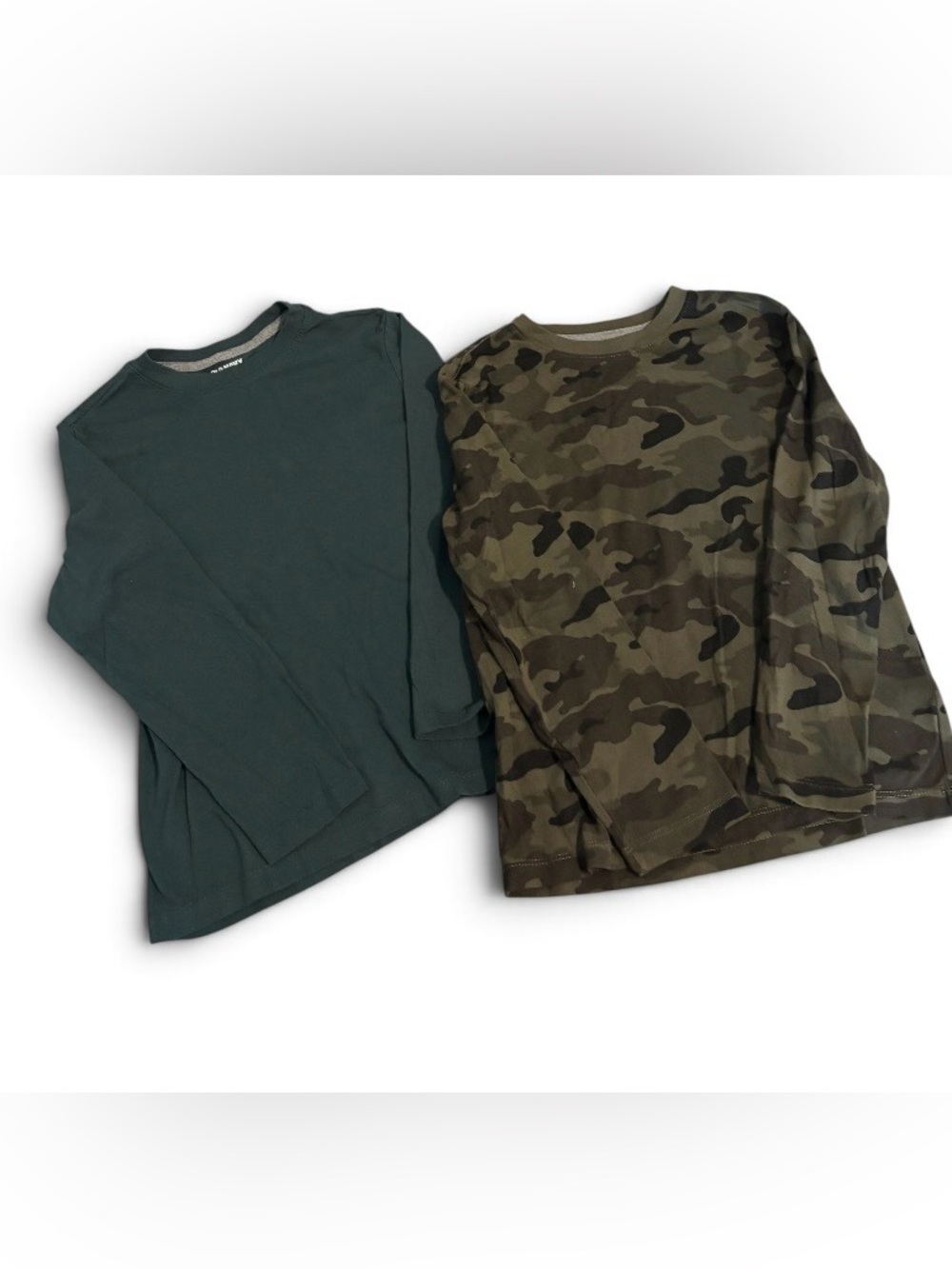 Old Navy Boys Long-Sleeve Tees in Dark Green & Camo